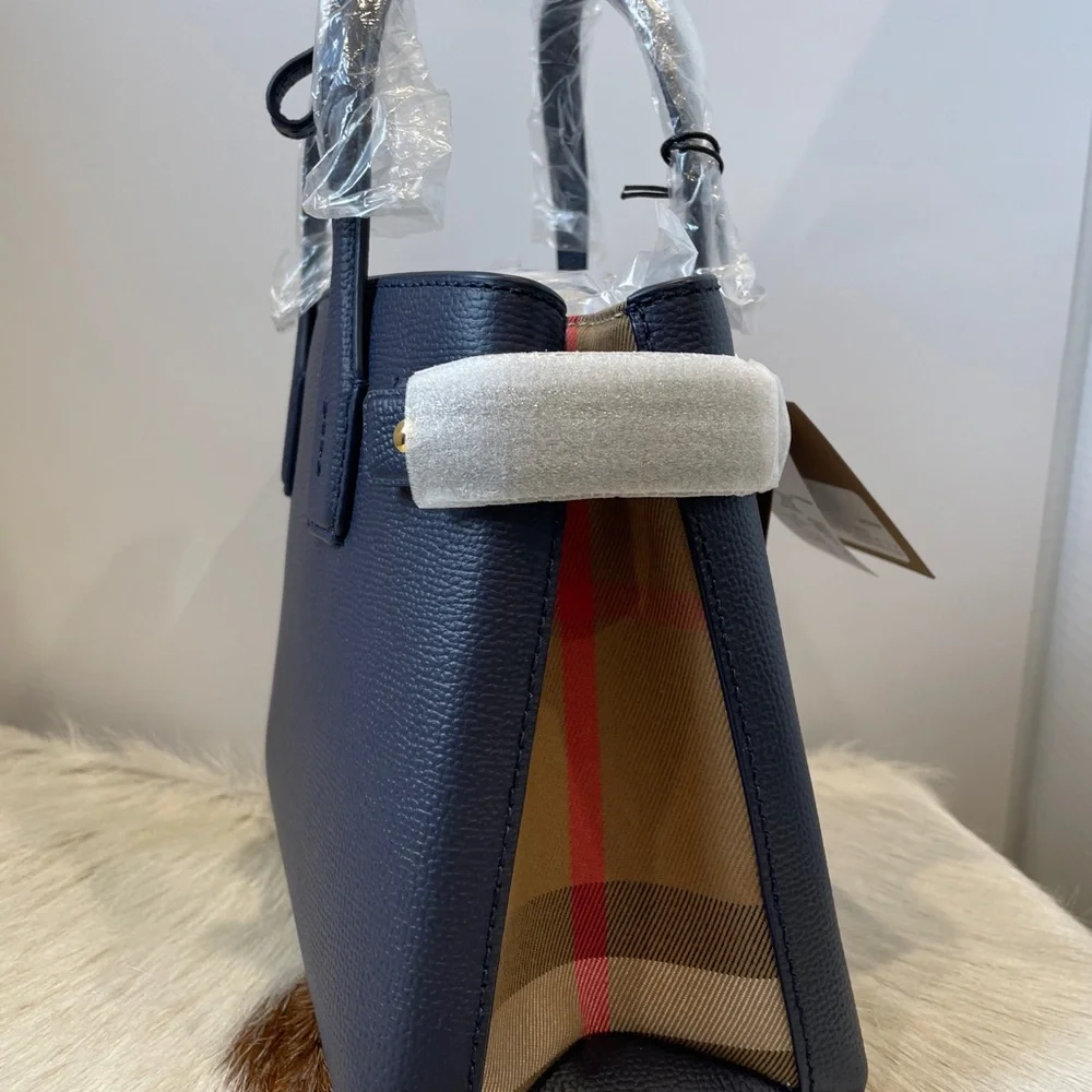 Blue Burberry House Check Small Leather Banner Satchel - Picture 8 of 8
